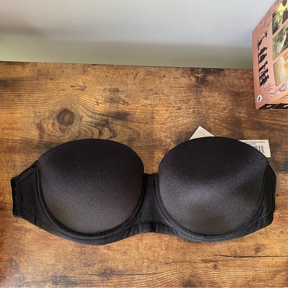 The bra lab ANGELINA STRAPLESS/CONVERTIBLE UNDERWIRE BRA B CUP BLACK NEW - Picture 2 of 6